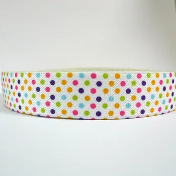 

12 Meters 1" 25mm Wide Rainbow Polka Dots Suspender Elastic Webbing Great For Suspender Making