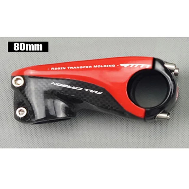 TMAEX New Full Carbon Stem Road/Mountain Bike Stem 80/90/100/110MM Red/Black/White/Silvery Free Shipping Bicycle Stem Parts - Цвет: Red Glossy 80MM