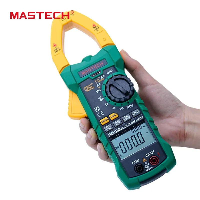 MASTECH MS2115B Digital AC/DC Clamp Meter with 6000 Counts NCV True RMS AC/DC Voltage Current Tester Detector with USB MASTECH MS2115B Digital AC/DC Clamp Meter with 6000 Counts NCV True RMS AC/DC Voltage Current Tester Detector with USB