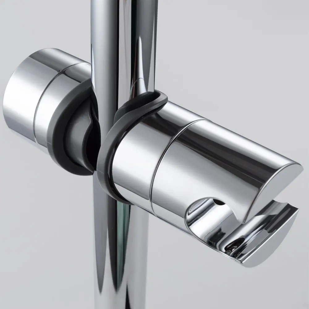 

Adjustable Shower Holder Smart Bracket Seat Install To Rail Tube Chrome Plated For Slide Bar Clamp Bathroom Replacement