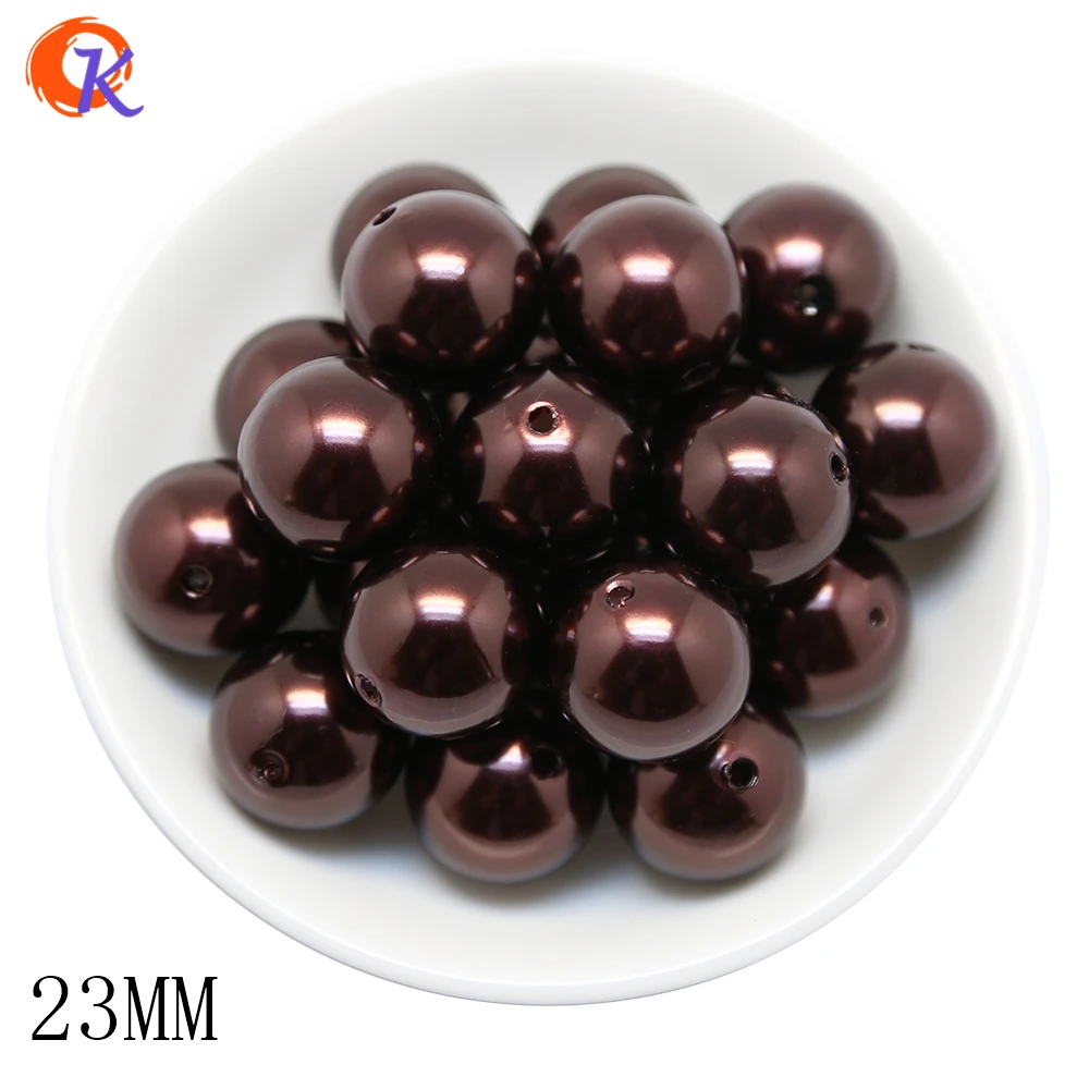 23MM Cordial Design 70pcs/lot,(A36) Dark Brown Acrylic Pearl Beads Chunky Fake Pearl Beads For Jewelry Making CDWB-515015