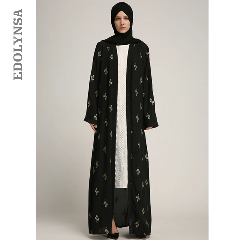

Muslim Open Abaya Dress Elegant Long Robe Kimono Jubah Ramadan Arabic Turkish Islamic Prayer Clothing Dubai Fashion Hijab 625