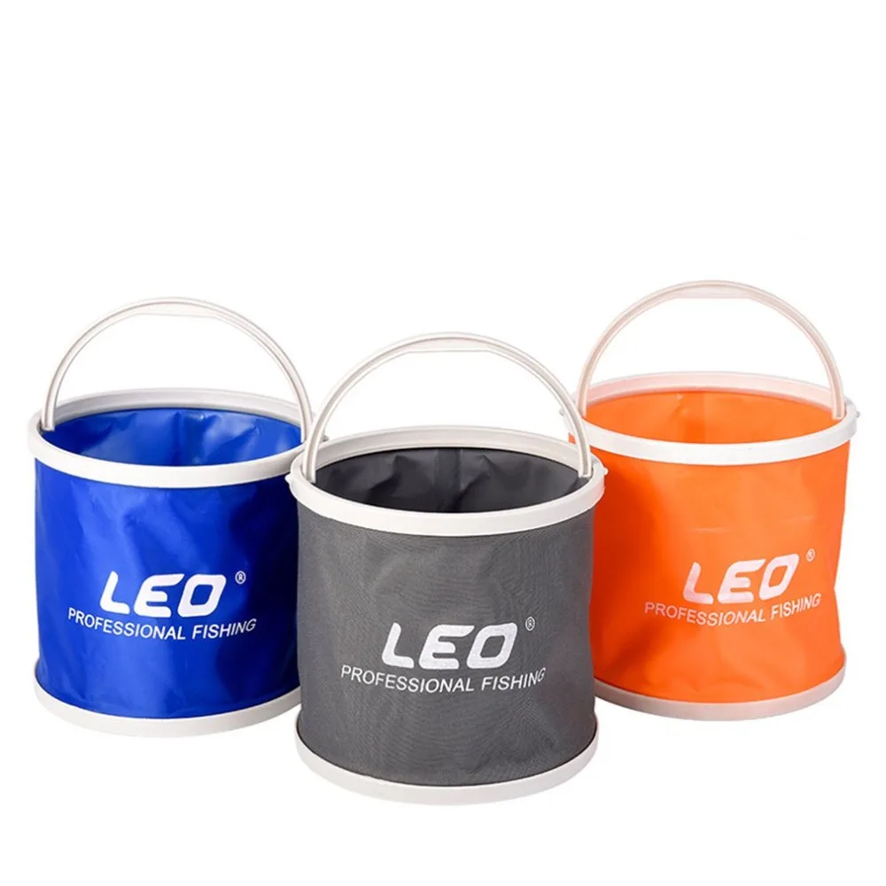 

LEO 3 Color Folding Outdoor Bucket Lightweight Canvas Bucket Portable Camping Hiking Fishing Bucket Fishing Tackle Tool