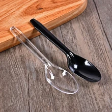 100 шт десертная ложка индивидуальная упаковка одноразовая столовая ложка круглая голова дизайн каши ложка Ресторан пластиковая рисовая ложка