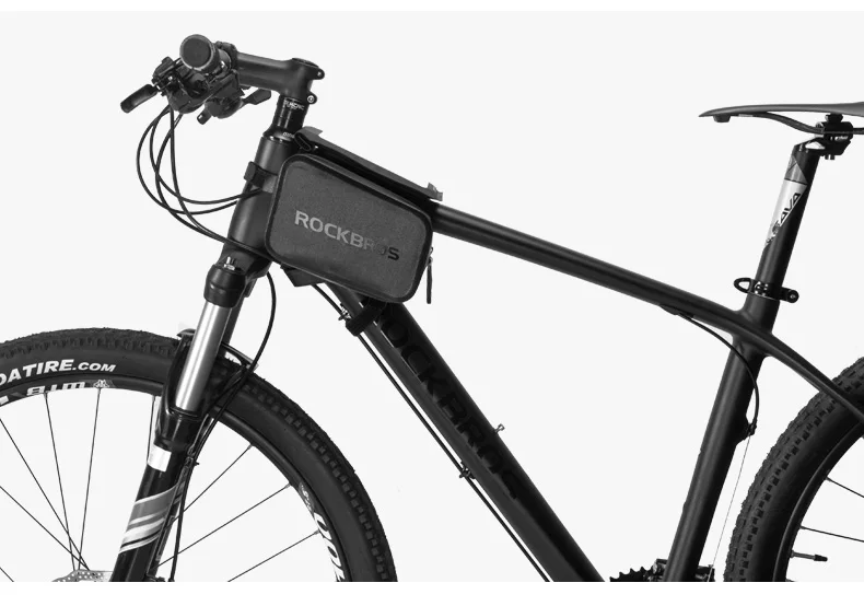 ROCKBROS, 2 в 1, велосипедная сумка, водонепроницаемая, с сенсорным экраном, велосипедная сумка, MTB, для шоссейного велосипеда, верхняя труба, рама, 6,0 дюймов, экран, Съемная сумка для телефона