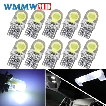 

10Pcs Auto T10 Led White 194 W5W LED 168 COB Silica Car Super Bright Turn Side License Plate Light Lamp Bulb DC 12V Car styling