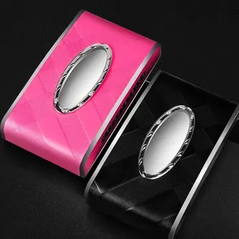 

Car Sun Visor PU Leather Tissue Box Auto Clip Holder Paper Napkin Accessories