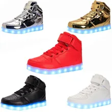 LED Light Shoes 2017 Fashion Men Lighted Shoes for Adults USB Charging Colorful LED Light up Glowing Shoes size 35-46