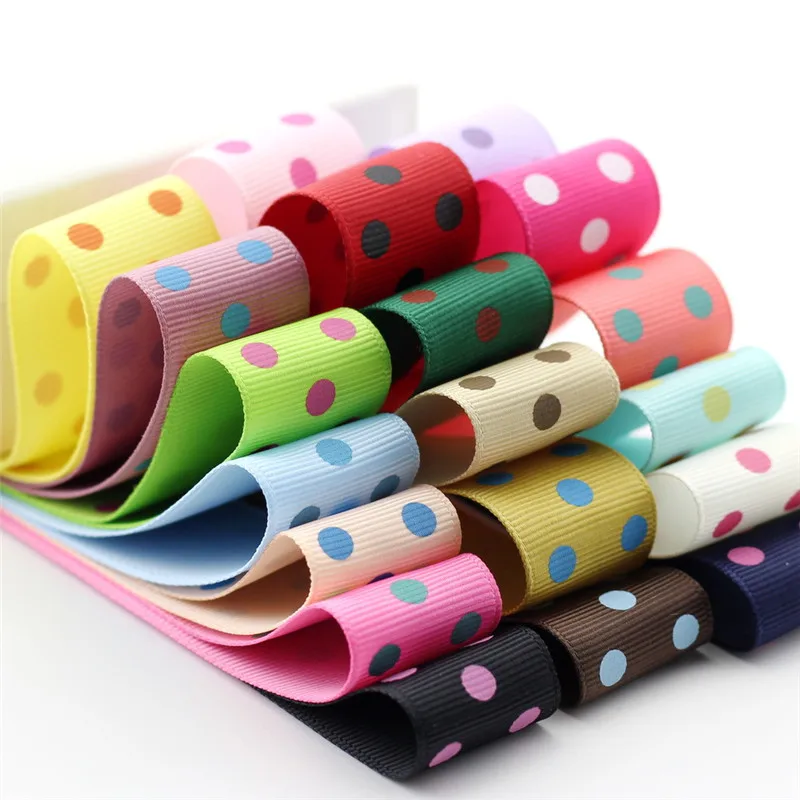 5meter/lot 25mm dot ribbed ribbon diy bow handmade hairdressing apparel the bows of the satin ribbon for decoration T-046