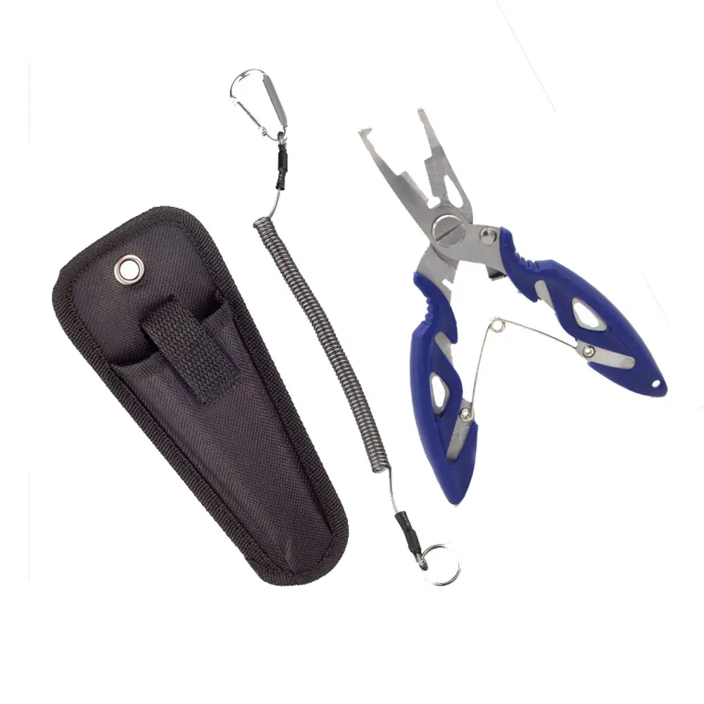

Outdoor fishing pliers stainless steel braided cutters hooks removers fishing line cutters with sheath and lanyard for sea and f