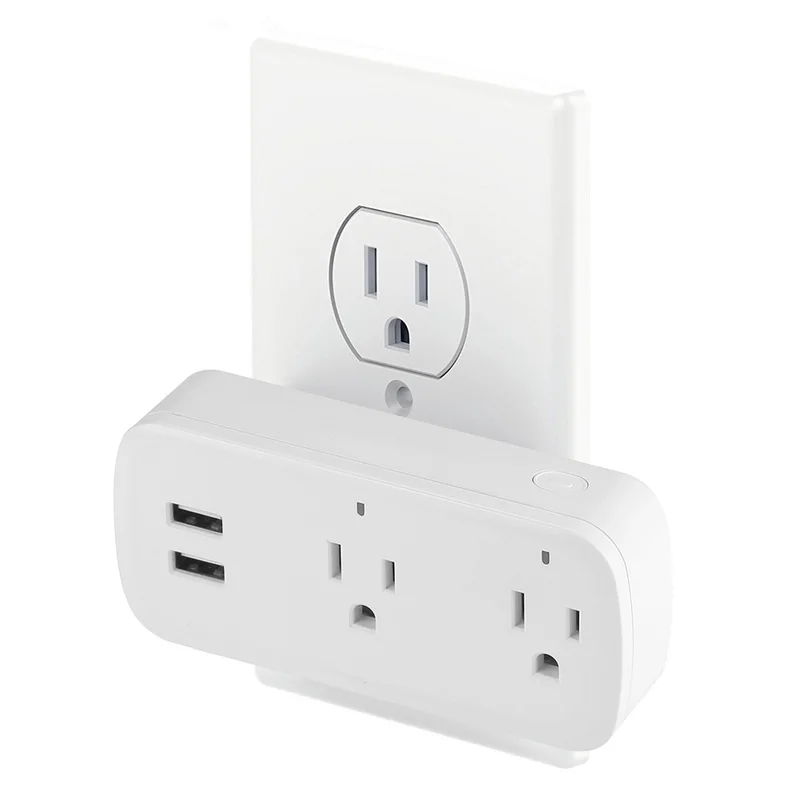 

Smart Socket Plug WiFi Wireless Remote Socket Adapter Power on And Off with Phone Timer Voice Control Double USB Power Socket