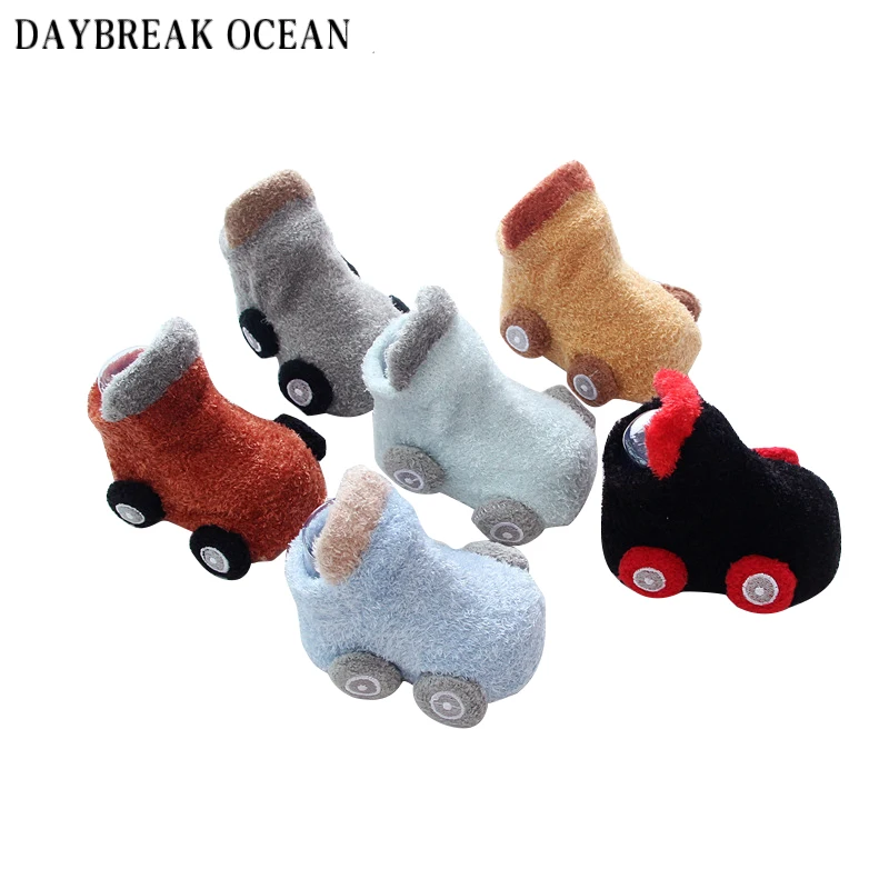

Funny Cartoon Car Feather yarn 0-4 Year Soft Warm Non-Slip Dispensing Socks For Toddler Baby Autumn Kids Infant Children's Socks