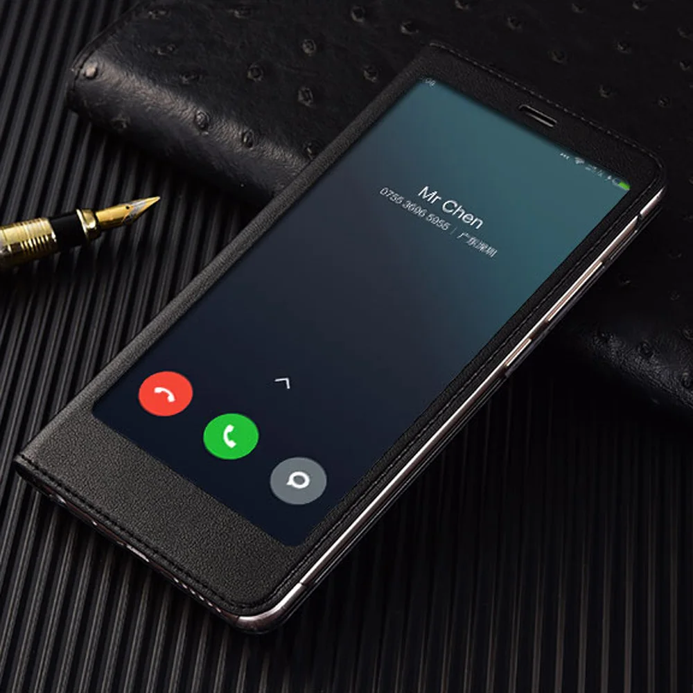 

Leather Case Flip Cover For Xiaomi Redmi Note 5 Pro Smart View Auto Sleep Wake Up Phone Cases For Xiaomi Redmi Note5 Fundas Capa