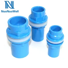 Nuonuowell conector de água para aquário, conector azul de 20/25/32/40mm para montagem de tubulação, à prova d' água e pvc saída do tanque