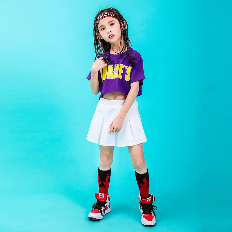 Summer baby girls clothing set Cotton cheerleader costume kids hip hop dance costumes kids toddler girl clothes 130 140 150 160 (7)