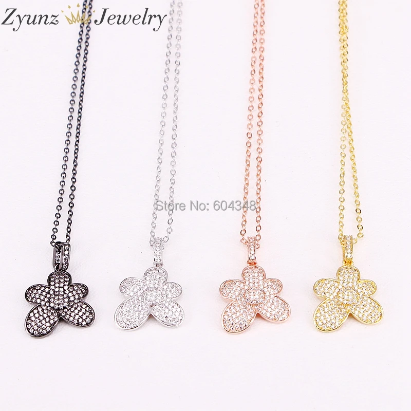 10strands ZYZ294-8600 модные micro pave CZ Циркон форма цветка ожерелье Женские Ювелирные изделия Чокер