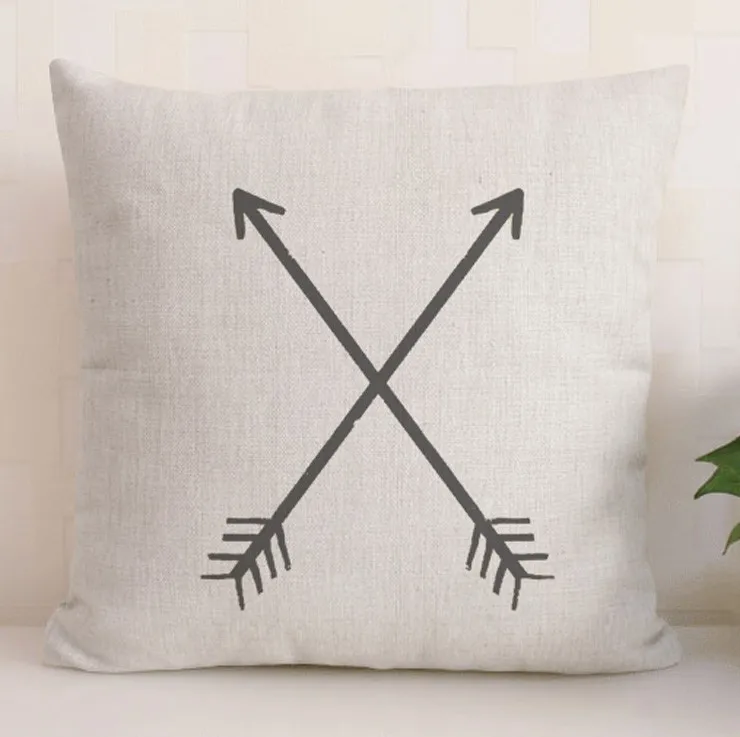arrow pillow throw pillow arrow decor 18*18inch linen cotton cushion