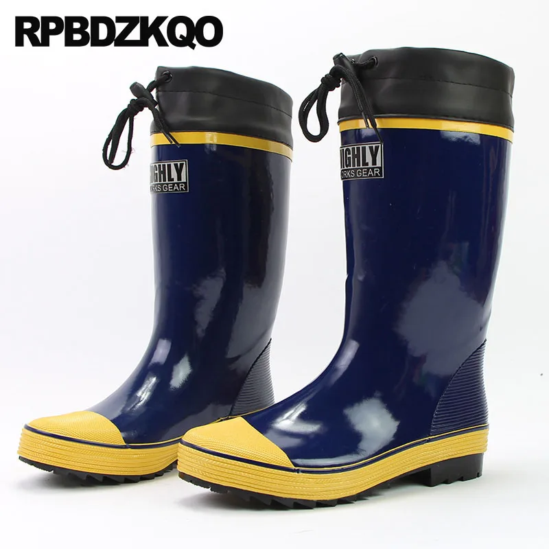 Mens Rubber Rain Boots Slip On Cheap Plus Size Waterproof Big Fall