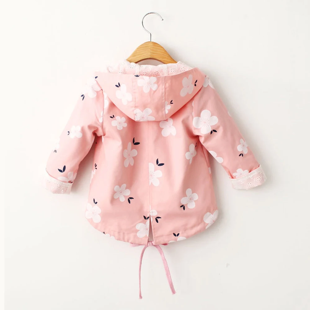 Babyinstar/Детские Плащи для девочек 2018 Новый Toddle Девушки и пуговицы Цветочный принт