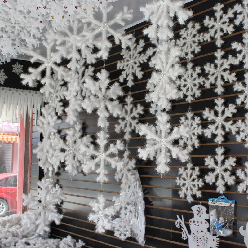 

Hot Sale 30Pcs Xmas Classic Charming White Snowflake New Year Party Holiday Christmas Ornaments Home Decorations