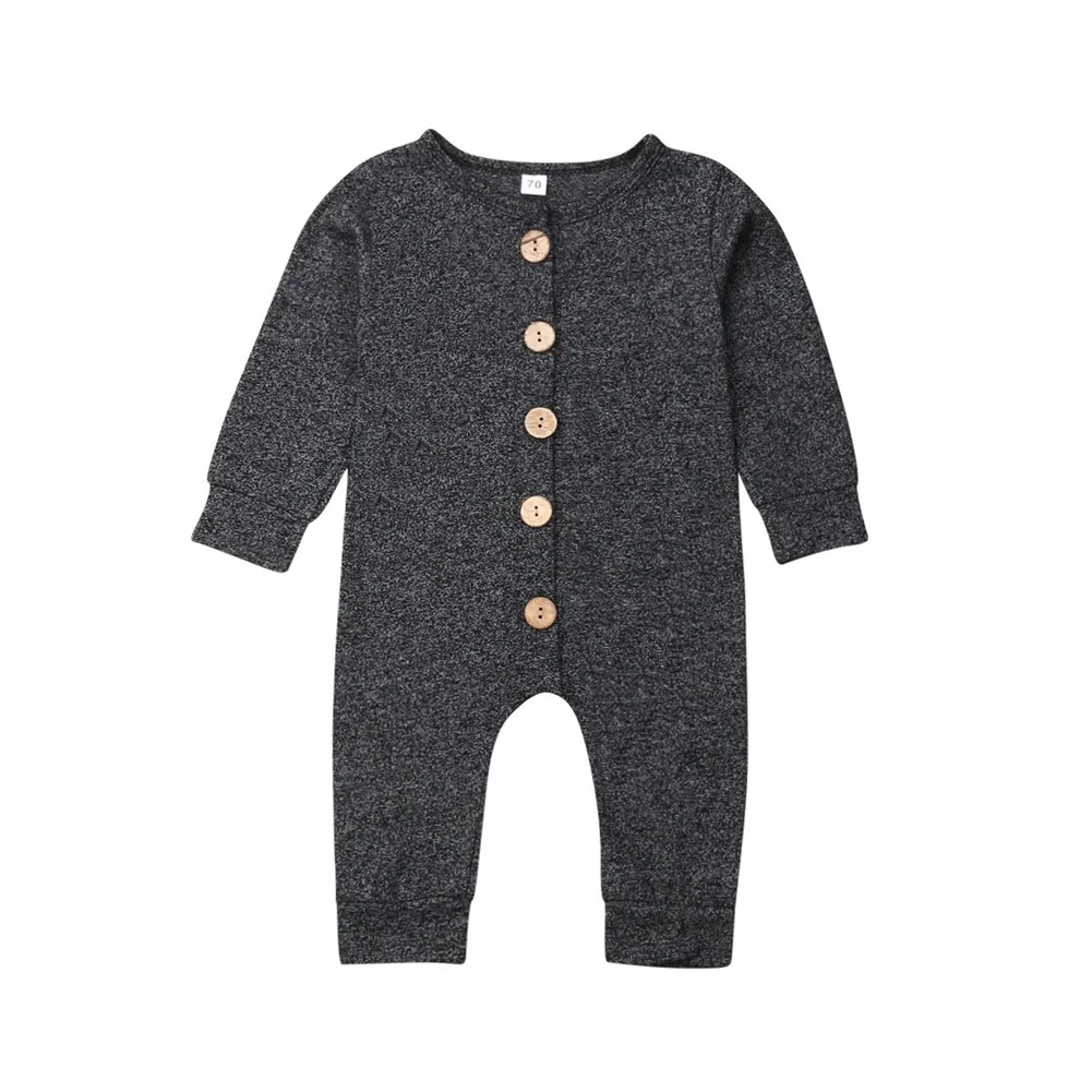 Baby Romper Autumn Newborn Kids Baby Girls Boy Overall Solid Romper Outfits Jumpsuit Size 0-24M