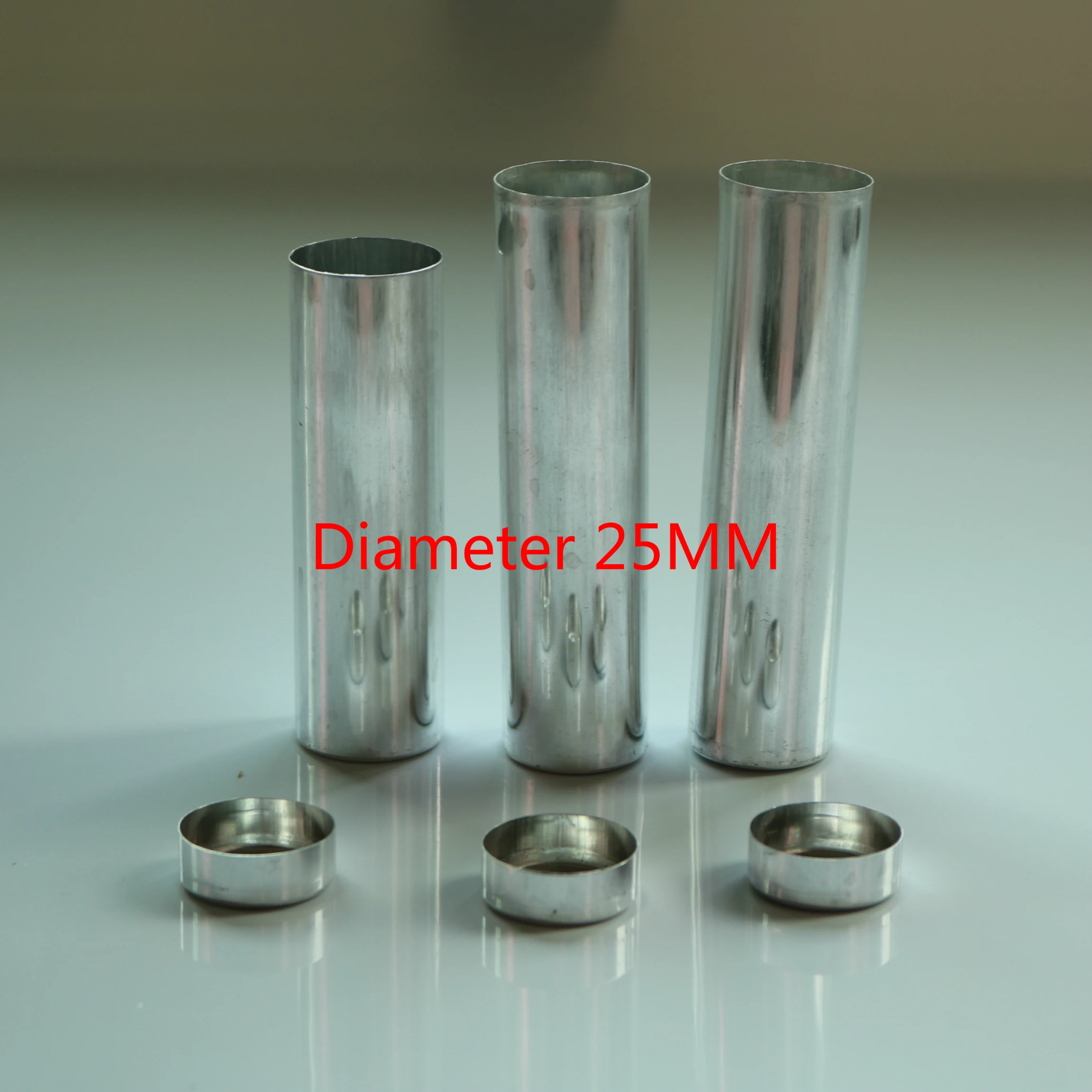 

100pcs OD 25mm M/L Size Empty Aluminum Dental Cartridges Tube With Cover For Flexible Denture Valplast Material