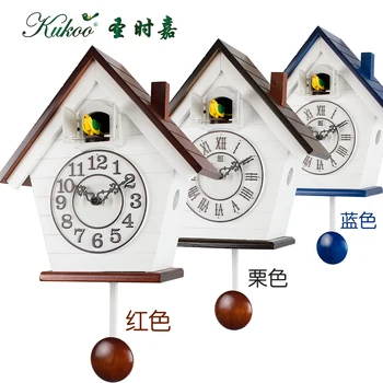 

Rustic children rooms cuckoo clock ,photoswitchable alarm wall clock red and blue