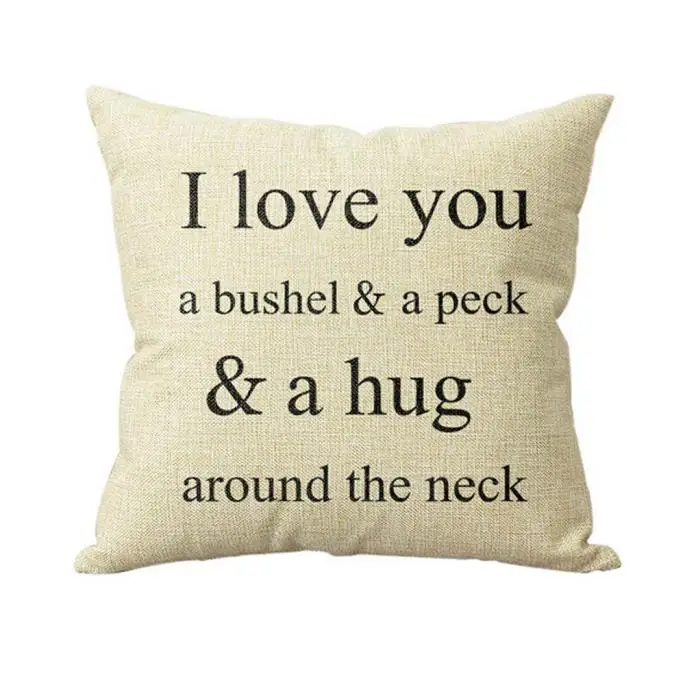 

45*45CM I Love You A Bushel And A Peck Sofa Bed Pillow Case Cushion Cover Dobby Throw Waist for Home Decor