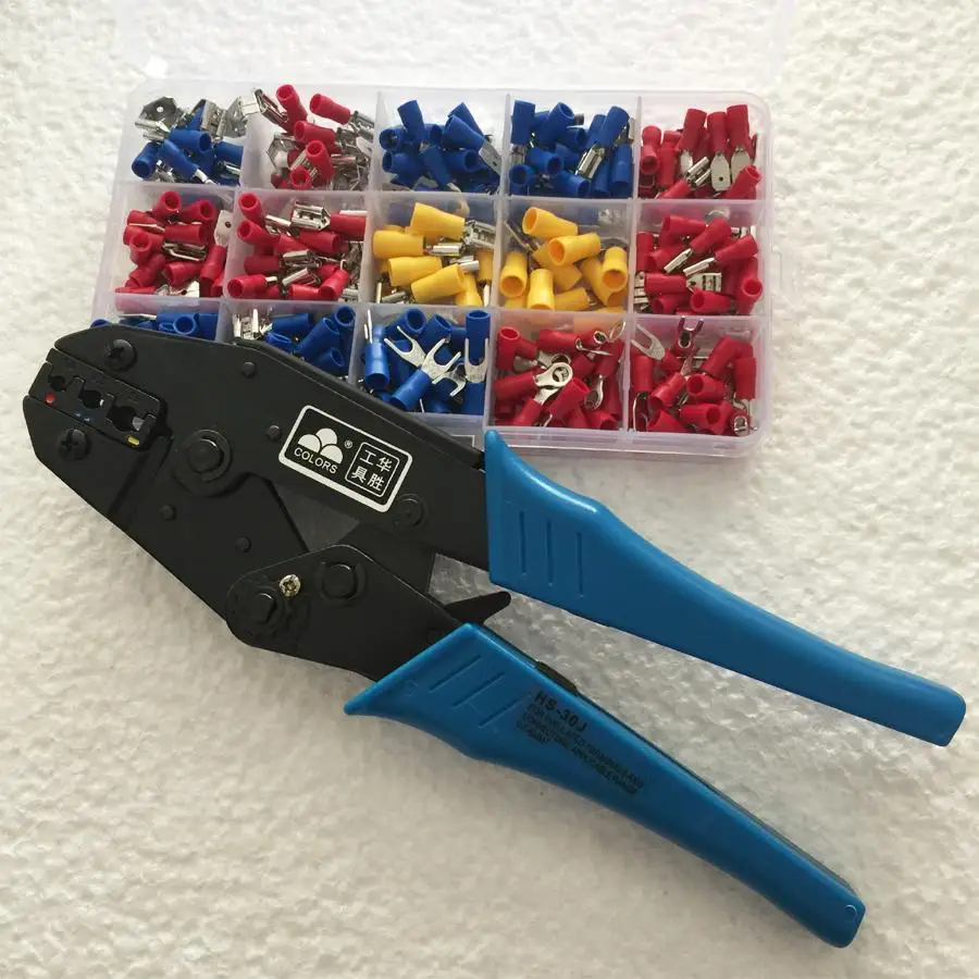 

Solderless Electrical Terminal Kit 260-Piece with Ratchet Crimping Tool 0.5-6.0mm2 HS-30J Free Shipping