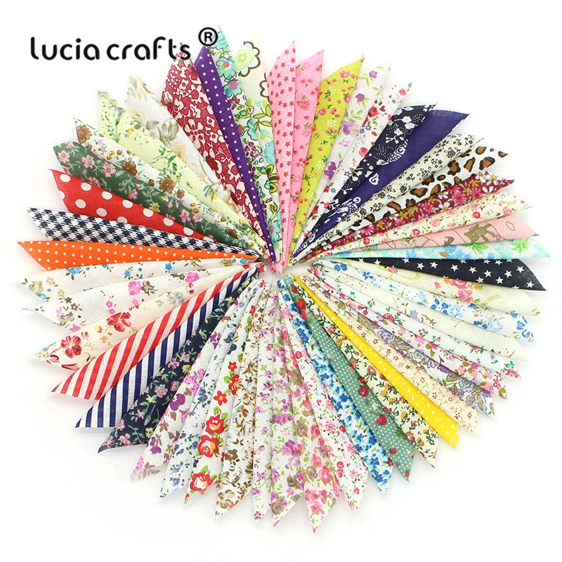 

Lucia crafts 15pcs/50pcs Random mixed Cotton Fabric Printed Patchwork Tissue DIY Quilting Sewing Fabric Materials H0915