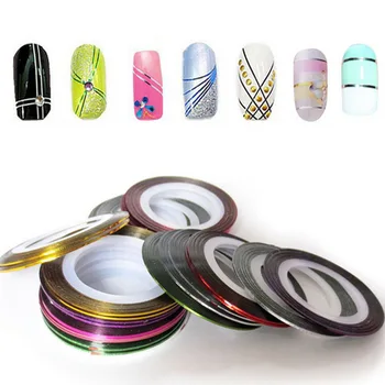 

30Pcs/set DIY Nail Stickers Multicolor Rolls Striping Tape Line Nail Sticker Tools Art Beauty Decoration DIY Nail Tips
