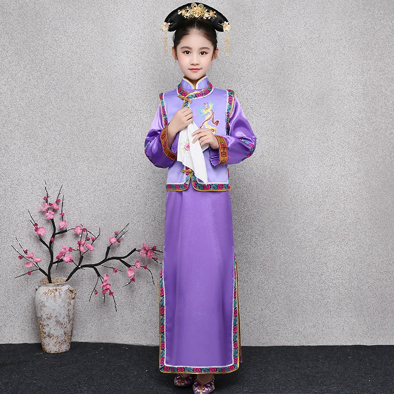 Китайский Hanfu платье сказочные народные танцевальные костюмы для детей винтажный Традиционный китайский древний костюм сценическое платье