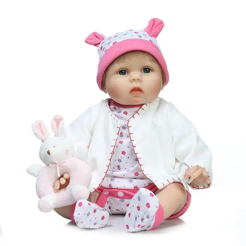 55cm Soft Silicone Dolls Handmade Reborn Baby Pacifier Lifelike Realistic Dolls for girls brinquedods Bebe Bonecas