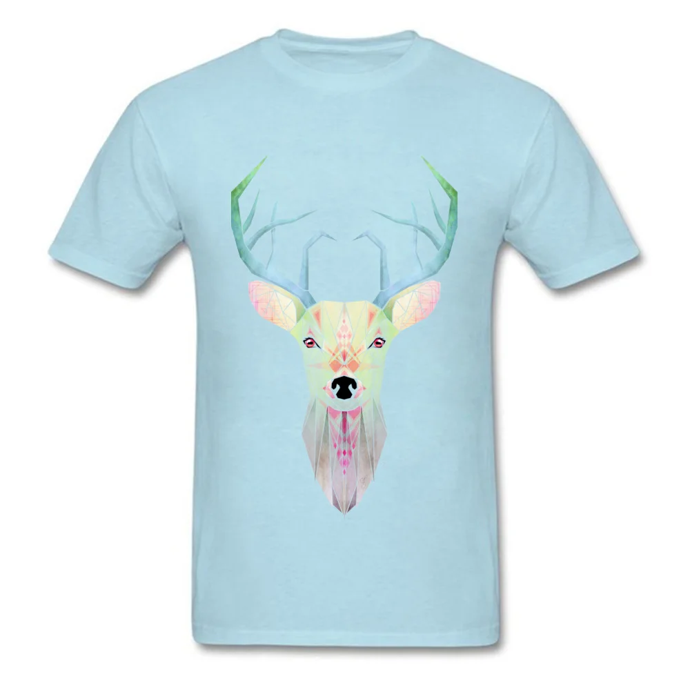 white deer Pure Cotton Printing Tops T Shirt Hip Hop Short Sleeve Men Top T-shirts Birthday NEW YEAR DAY T-shirts Crewneck white deer light