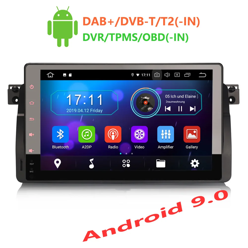 Erisin ES4996B Автомагнитола 9 'Ƈ Din Android 0 автомобильный dvd плеер для BMW 3 серии E46 M3 Rover75