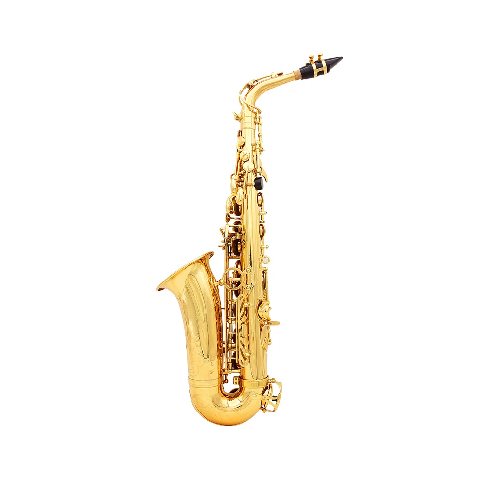 Высшее качество Eb Be Alto E плоский латунный саксофон Sax резной узор пластмассовый