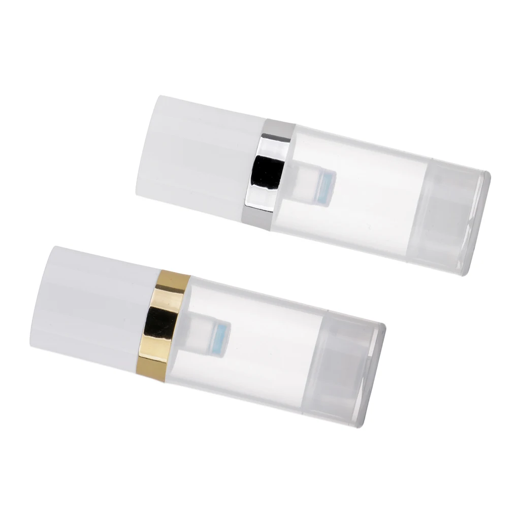 10ml Empty Makeup Bottles Pump Tubes, Clear Plastic Lotiions Cream Cosmetics Container Set of 2 Refillable for travel and DIY