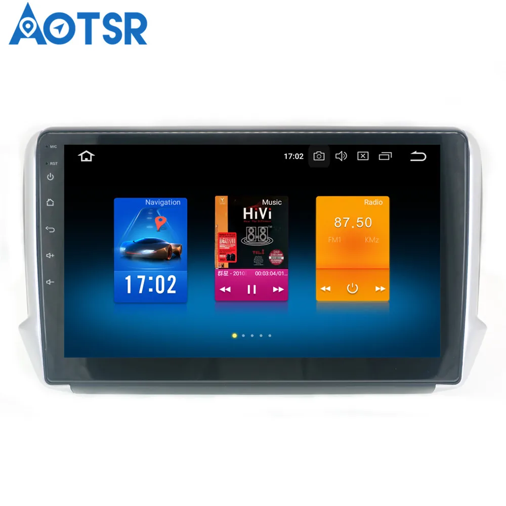 Aotsr Android 8 0 GPS навигация автомобильный DVD плеер для PEUGEOT 208/2008 2015 + Мультимедиа 2 din