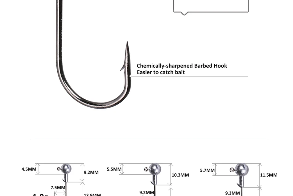Goture 50 шт. свинцовые рыболовные крючки 1 г-20 г джиг Крючки для мягкой рыбалки приманки из углеродистой стали рыболовные крючки tete plomb avec hamecon