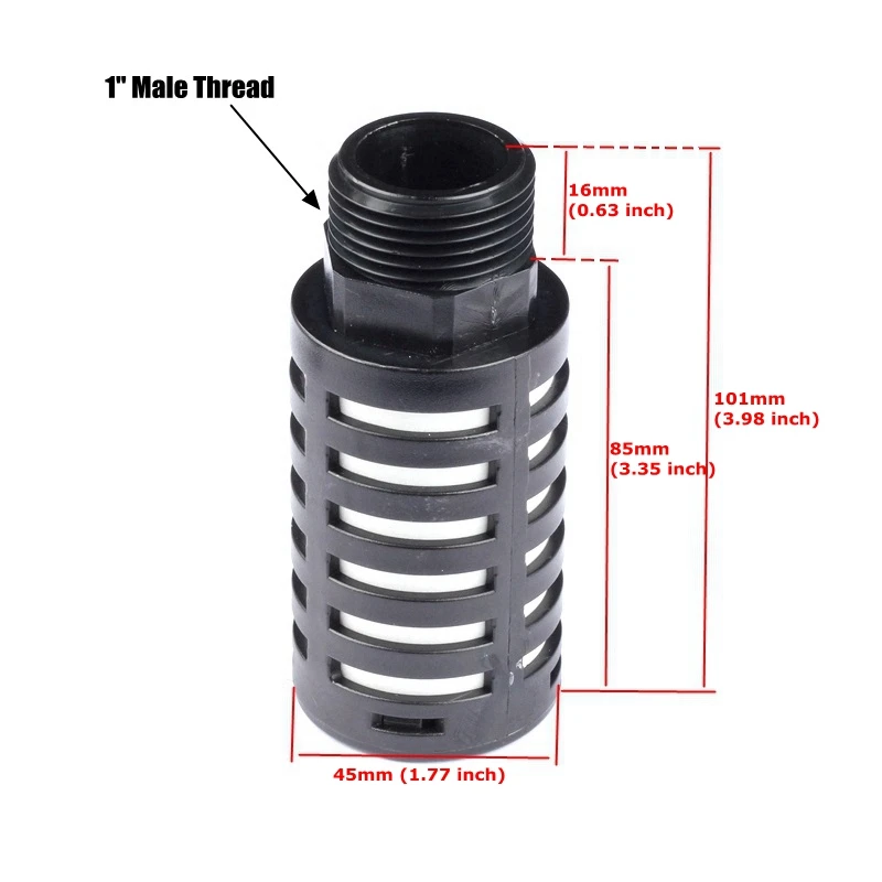 10 шт. пластиковый глушитель, шумоподавитель, воздушный фильтр, аквариумная водяная труба на выходе, шумоподавитель, Пневматический Глушитель - Цвет: 1 inch