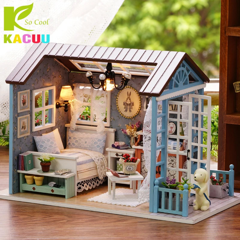 Doll House DIY Miniature Dollhouse Model Wooden Toy Furnitures Casa De Boneca Dolls Houses Toys Birthday Gift Forest Times Z-007 aslowsnail doll house casa magical booknook high quality wooden puzzlediy diy miniature house kit assembly model production toys