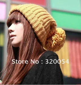 Новые длинные непобедимые милые осенне-зимние теплые шапки из Южной Кореи, женская вязаная шапка, разноцветные, бесплатная доставка - изображение