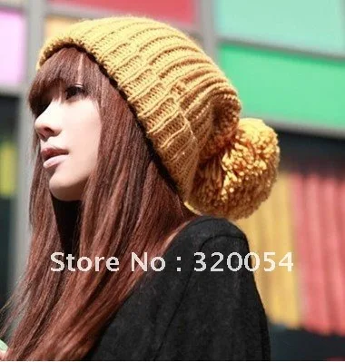 

South Korea new long Invincible lovely autumn and winter warm hats,women knit cap,Multicolor,free shipping