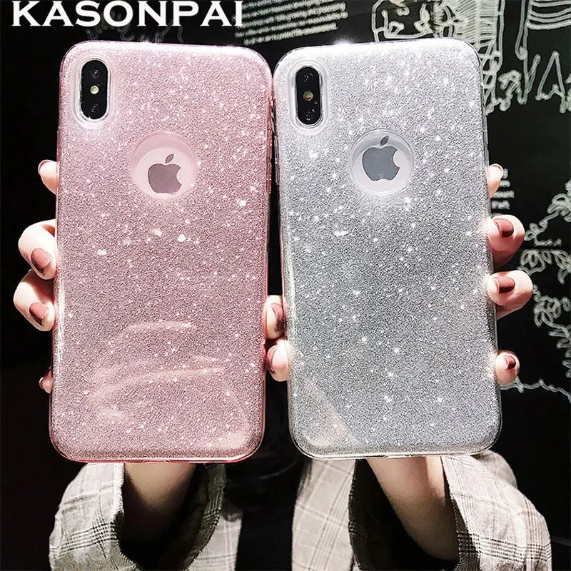 

3 Layers DropProof Glitter Case for iphone XS MAX X XR 6 7 6S 8 Plus ShockProof Armor PC+TPU Sexy Girl Protector Back Cover Case