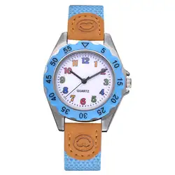 Reloj Мода Для детей арабские цифры нейлон группа наручные часы Аналоговые кварцевые часы, часы детские часы