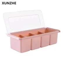 XUNZHE прозрачные цветные кухонные пластмассовые для приправ коробки хранилище специй баночки для бутылок соль контейнер для хранения перца агиномото