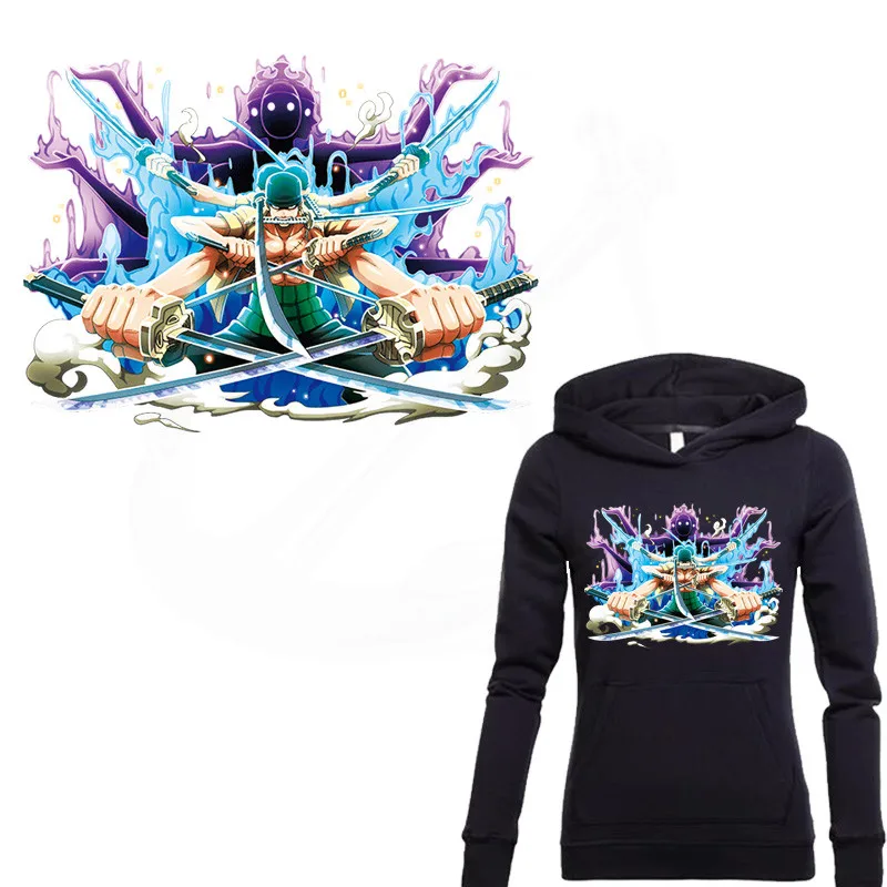 

One Piece Roronoa Zoro patches for clothing DIY children T-shirt clothing patches Thermal transfer sticker