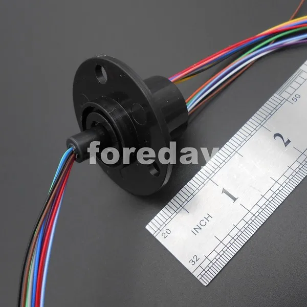 5PCS 12 Lead Wires 250Rpm 22mm 2A per circuits Capsule Slip Ring 1000M/500VDC 220V/AC Engineering Plastics 360 degrees* FD093X5