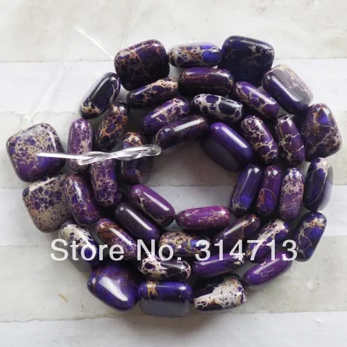 

YYX97 1Strand 10x10x4mm Purple Sea Sediment Stone Square Loose Bead 15.5inch