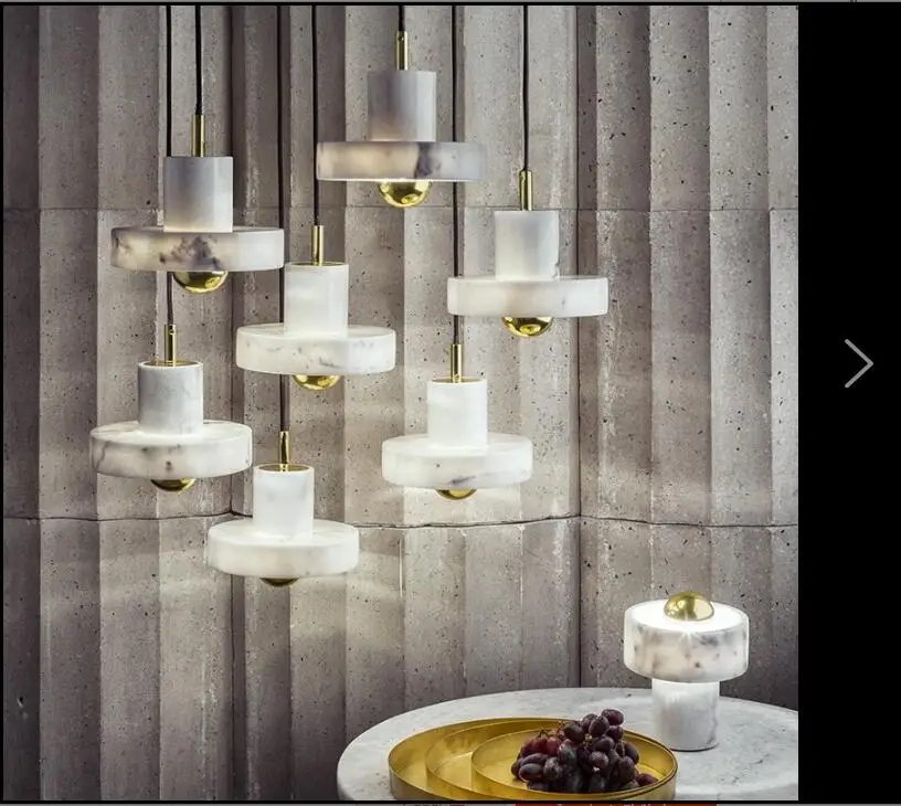

Bedroom bedside chandelier single head Nordic postmodern minimalist marble designer light luxury bar restaurant light